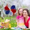 4PCS Garden Wind Spinners for Kids Outdoor, American Flag Color Lawn Yard Decorative Pinwheel Colorful Whirligigs Windmill